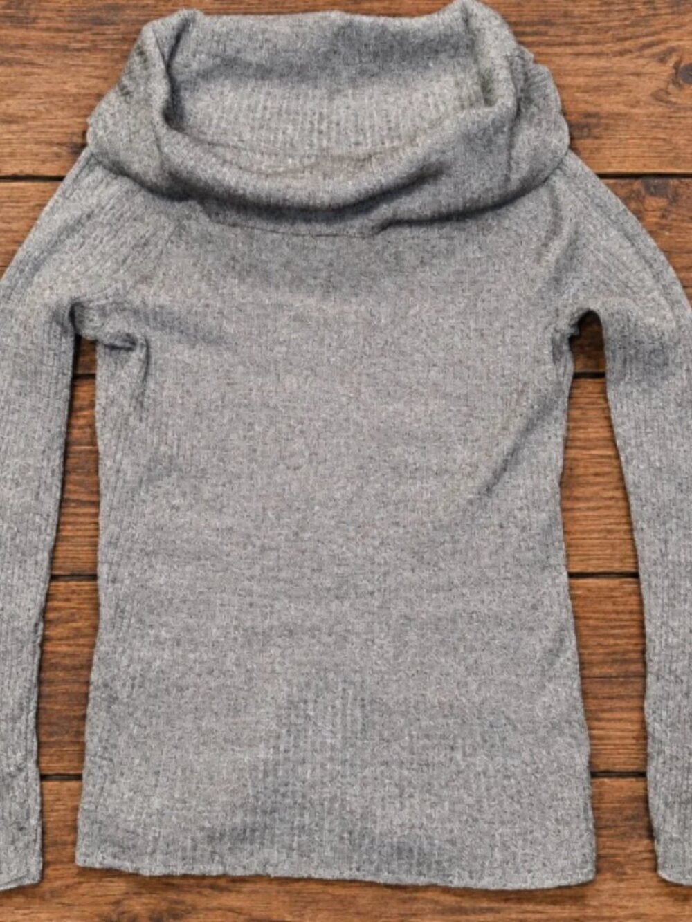 Jennifer Lopez Women’s XL Gray Cowl Neck Ribbed Knit Sweater Pullover